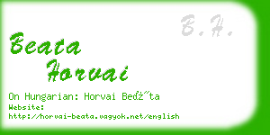 beata horvai business card